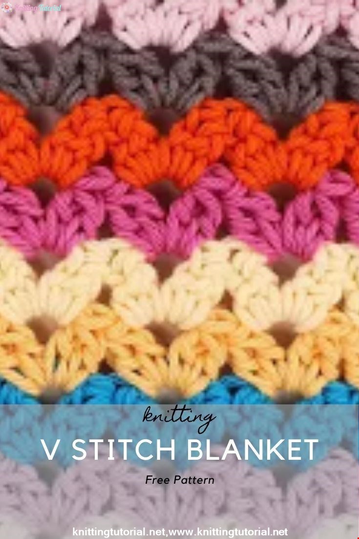 Cluster V Stitch Crochet Blanket